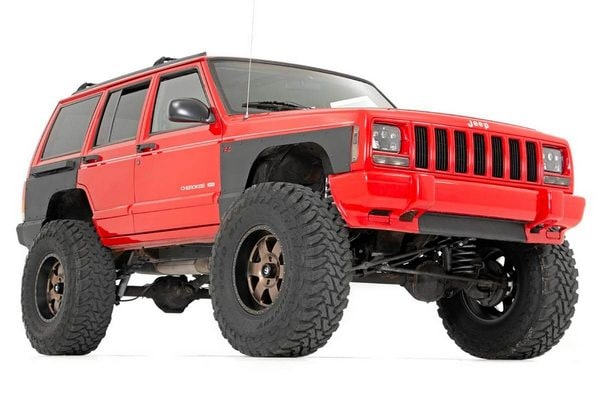 Комплект защитных накладок крыльев и боковин, передний комплект, Jeep Cherokee XJ (1997–2001), Rough Country — фото 4