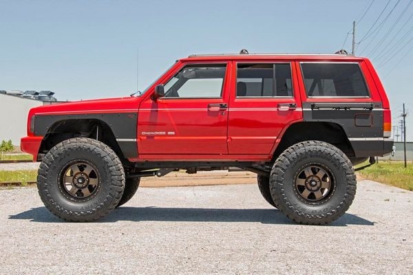 Комплект защитных накладок крыльев и боковин, передний комплект, Jeep Cherokee XJ (1997–2001), Rough Country — фото 6