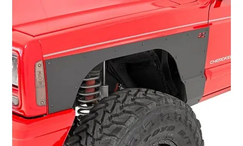 Комплект защитных накладок крыльев и боковин, передний комплект, Jeep Cherokee XJ (1997–2001), Rough Country — фото 7