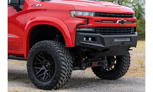 Передний бампер с увеличенным просветом, LED-свет и защитная пластина, Chevrolet Silverado 1500 (2019–2022), Rough Country — фото 6