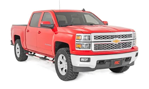 Овальные трубчатые подножки, из нержавеющей стали, кабина Crew Cab, с баком DEF, Rough Country — фото 3