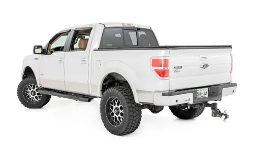 Овальные трубчатые подножки, кабина Crew Cab, чёрные, Ford F-150 (2009–2014), Rough Country — фото 2