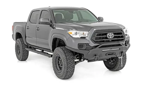Овальные трубчатые подножки, кабина Double Cab, чёрные, Toyota Tacoma (2005–2023), Rough Country — фото 2