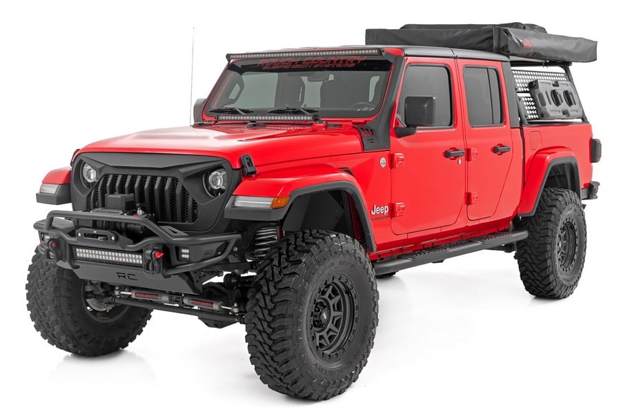 Овальные трубчатые подножки, чёрные, Jeep Gladiator JT, Rough Country — фото 4