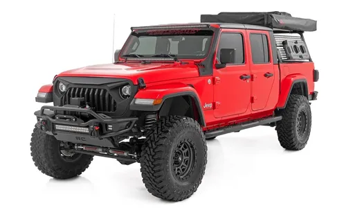 Овальные трубчатые подножки, чёрные, Jeep Gladiator JT, Rough Country — фото 4