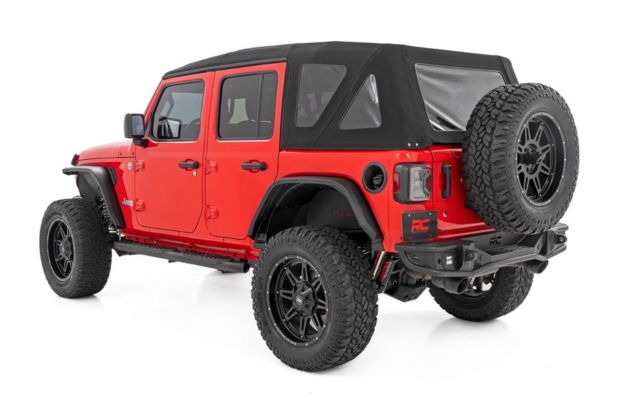 Овальные трубчатые подножки, 4 двери, чёрные, Jeep Wrangler JL, Rough Country — фото 3