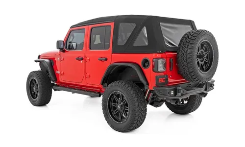Овальные трубчатые подножки, 4 двери, чёрные, Jeep Wrangler JL, Rough Country — фото 3