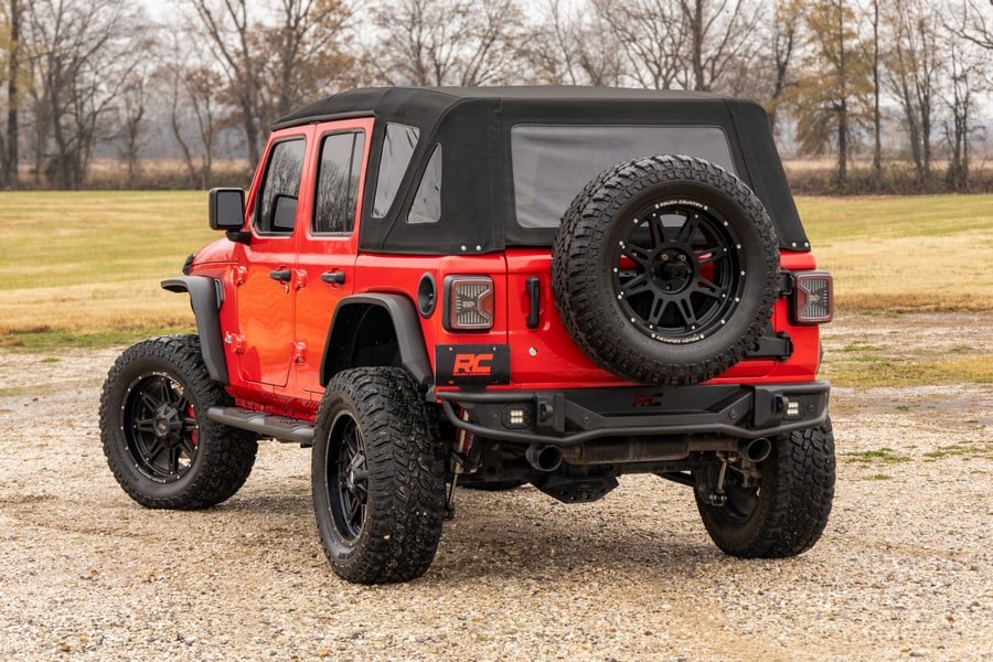 Овальные трубчатые подножки, 4 двери, чёрные, Jeep Wrangler JL, Rough Country — фото 4