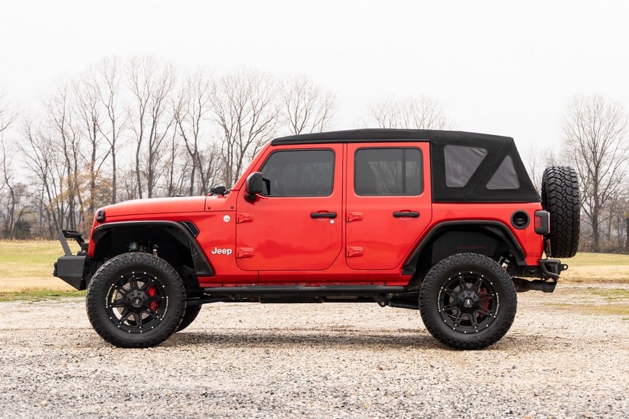 Овальные трубчатые подножки, 4 двери, чёрные, Jeep Wrangler JL, Rough Country — фото 6