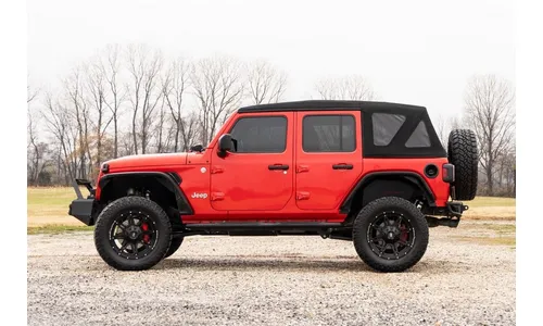 Овальные трубчатые подножки, 4 двери, чёрные, Jeep Wrangler JL, Rough Country — фото 6