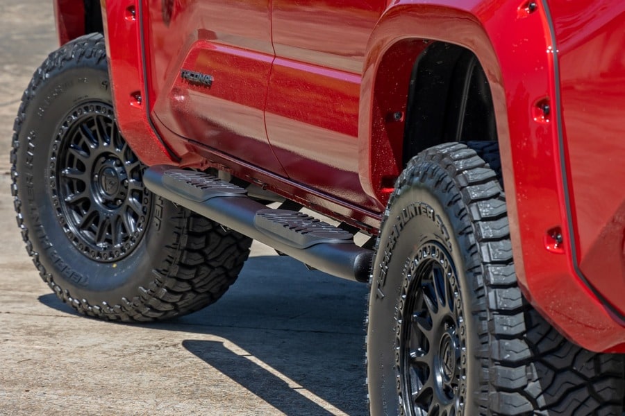 Овальные трубчатые подножки, кабина Double Cab, чёрные, Toyota Tacoma IV, Rough Country — фото 7