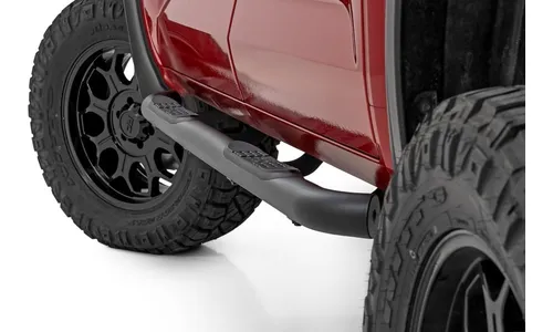Трубчатые подножки, кабина CrewMax, Toyota Tundra III, Rough Country — фото 1