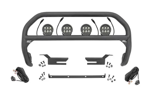 Передняя защитная дуга, круглые LED-фары 88,9 мм (3,5 дюйма) с янтарными ДХО, Ford Bronco VI, Rough Country — фото 1