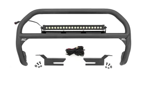 Передняя защитная дуга, свет серии Black с белыми ДХО, Ford Bronco VI, Rough Country — фото 1