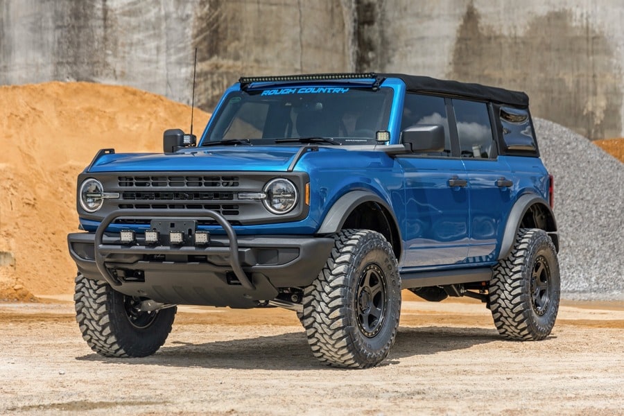 Передняя защитная дуга, свет серии Black с белыми ДХО, Ford Bronco VI, Rough Country — фото 5