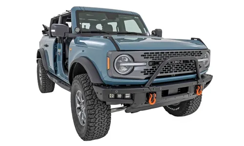 Защитная дуга Safari, для штатного модульного стального бампера, круглые LED-фары серии Black 165,1 мм (6,5 дюйма) с янтарными ДХО, Ford Bronco VI, Rough Country — фото 5