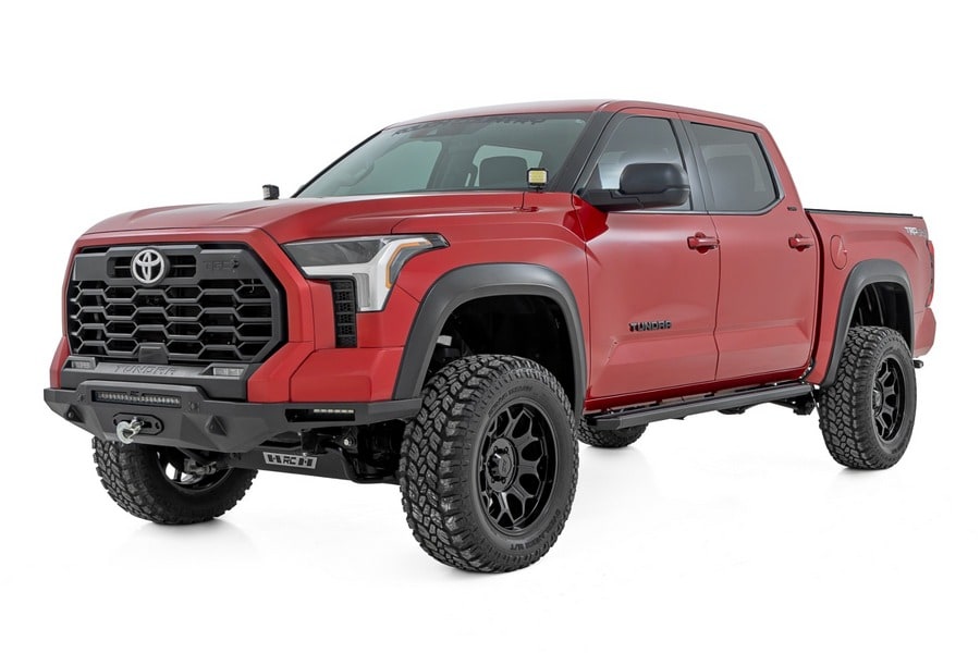 Боковые подножки с многоцветной LED-подсветкой, кабина CrewMax, Toyota Tundra III, Rough Country — фото 4