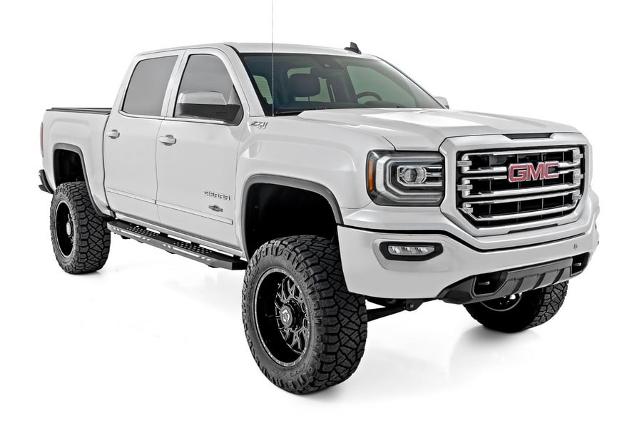 Боковые подножки AC2, янтарный и белый свет, кабина Crew Cab, Rough Country — фото 4