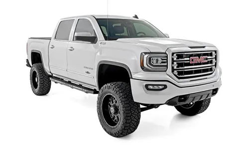 Боковые подножки AC2, янтарный и белый свет, кабина Crew Cab, Rough Country — фото 4