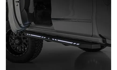 Боковые подножки AC2, янтарный и белый свет, кабина Crew Cab, Rough Country — фото 6