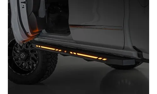 Боковые подножки AC2, янтарный и белый свет, кабина Crew Cab, Rough Country — фото 7