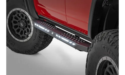 Боковые подножки AC2, янтарный и белый свет, 4 двери, Ford Bronco VI, Rough Country — фото 1