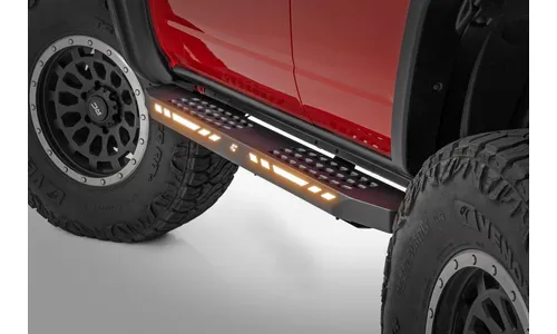 Боковые подножки AC2, янтарный и белый свет, 4 двери, Ford Bronco VI, Rough Country — фото 2