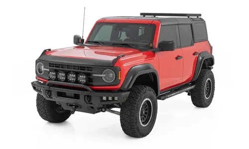 Боковые подножки AC2, янтарный и белый свет, 4 двери, Ford Bronco VI, Rough Country — фото 4