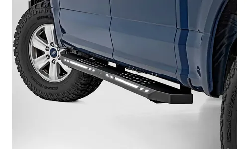 Боковые подножки AC2, янтарный и белый свет, кабина Crew Cab, Rough Country — фото 2