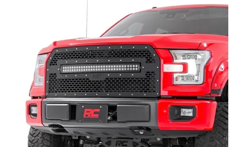 Сетчатая решётка радиатора, свет серии Black, Ford F-150 (2015–2017), Rough Country — фото 1