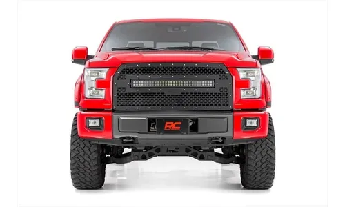 Сетчатая решётка радиатора, свет серии Black с белыми ДХО, Ford F-150 (2015–2017), Rough Country — фото 4
