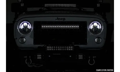 Сетчатая решётка радиатора, свет серии Black с белыми ДХО, Ford F-150 (2015–2017), Rough Country — фото 5
