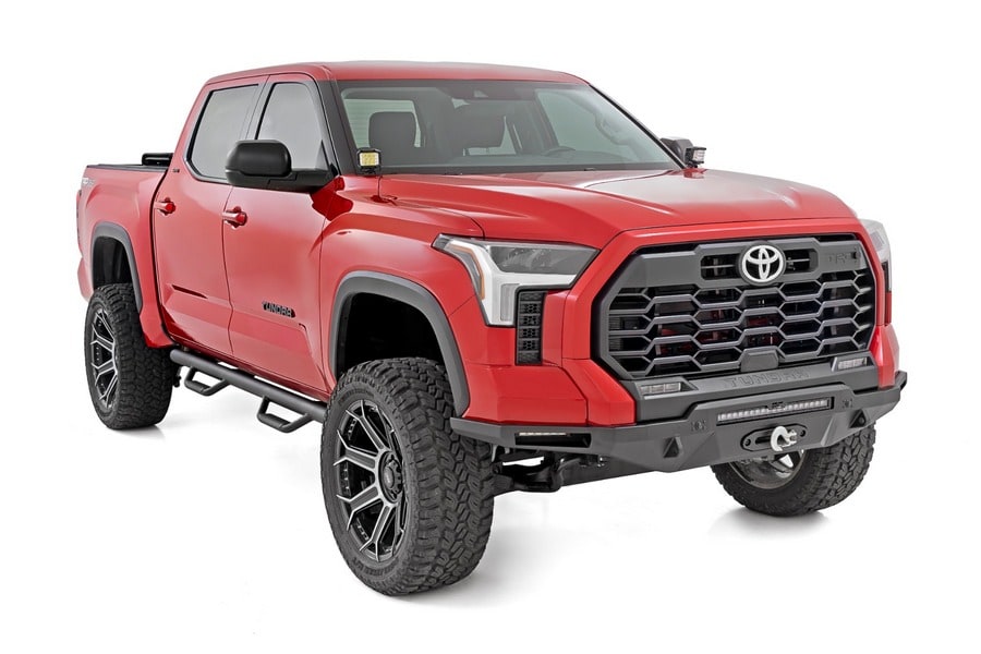Трубчатые подножки, по длине кабины, кабина CrewMax, Toyota Tundra III, Rough Country — фото 2