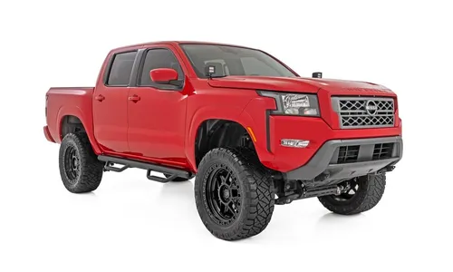 Трубчатые подножки, по длине кабины, кабина Crew Cab, Nissan Frontier (2005–2026), Rough Country — фото 2
