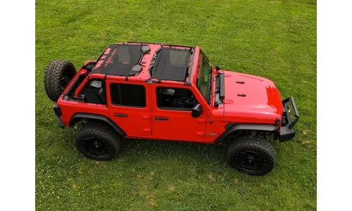 Сетчатый солнцезащитный тент Bikini Top Plus, чёрный цвет, Jeep Wrangler JL, Rough Country — фото 4