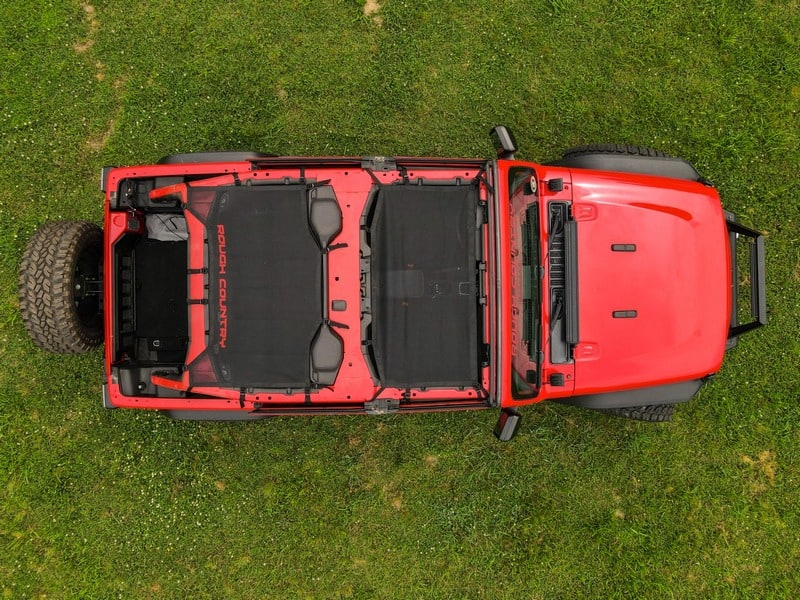 Сетчатый солнцезащитный тент Bikini Top Plus, чёрный цвет, Jeep Wrangler JL, Rough Country — фото 5