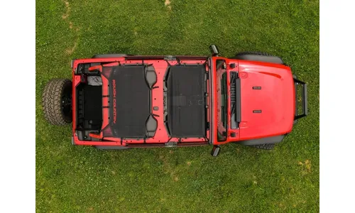 Сетчатый солнцезащитный тент Bikini Top Plus, чёрный цвет, Jeep Wrangler JL, Rough Country — фото 5