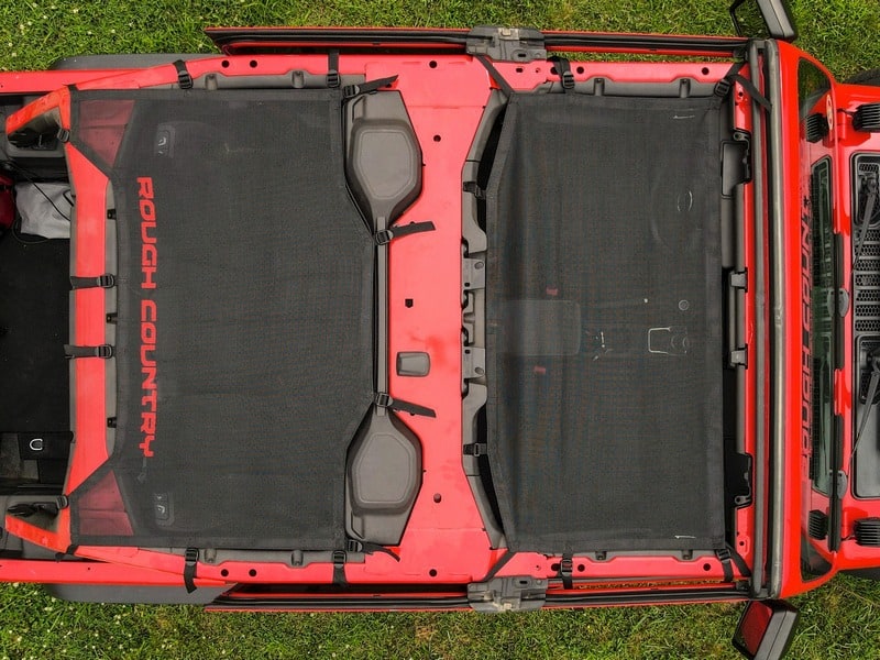 Сетчатый солнцезащитный тент Bikini Top Plus, чёрный цвет, Jeep Wrangler JL, Rough Country — фото 6