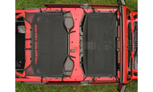 Сетчатый солнцезащитный тент Bikini Top Plus, чёрный цвет, Jeep Wrangler JL, Rough Country — фото 6