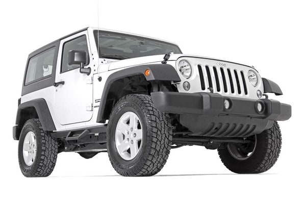 Контурные подножки с пониженными ступенями, 2 двери, Jeep Wrangler JK, Rough Country — фото 4