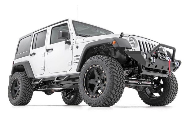 Контурные подножки с пониженными ступенями, 4 двери, Jeep Wrangler JK, Rough Country — фото 3