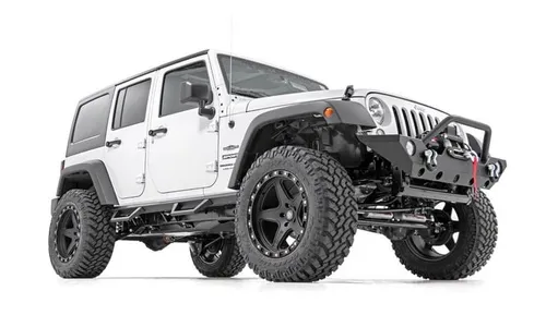 Контурные подножки с пониженными ступенями, 4 двери, Jeep Wrangler JK, Rough Country — фото 3