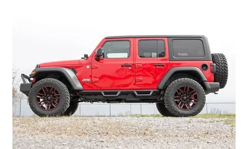 Контурные подножки с пониженными ступенями, 4 двери, Jeep Wrangler JL, Rough Country — фото 4