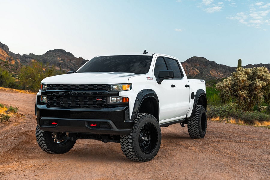 Расширители колёсных арок Defender, цвет GJV Riptide Blue, Chevrolet Silverado 1500 (2019–2026), Rough Country — фото 4