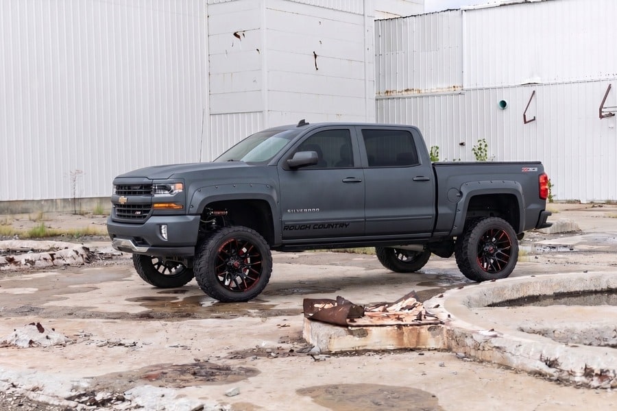 Расширители колёсных арок Pocket, грузовая платформа 1 752,6 мм (5 футов 9 дюймов), цвет GPA Graphite, Chevrolet Silverado 1500 (2014–2019), Rough Country — фото 5