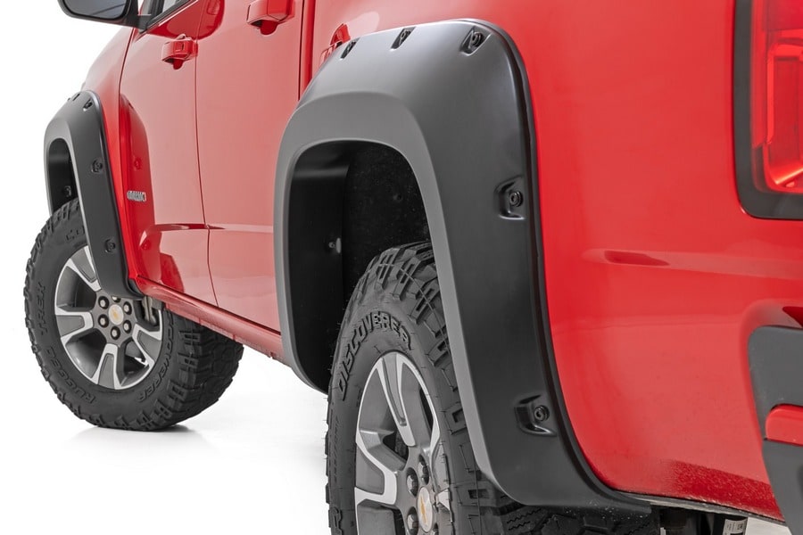 Расширители колёсных арок Pocket, цвет GBA Black, Chevrolet Colorado II, Rough Country — фото 1
