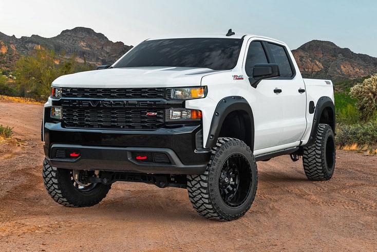 Расширители колёсных арок Pocket, цвет G42 White Sands, Chevrolet Silverado IV (2022–), Rough Country — фото 5