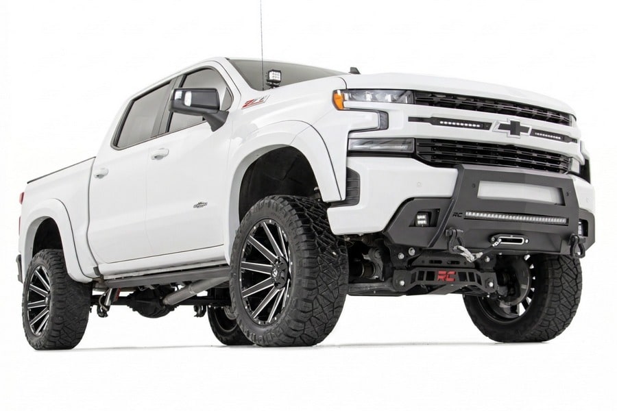 Расширители колёсных арок SF1, цвет GAZ Summit White, Chevrolet Silverado 1500 (2019–2026), Rough Country — фото 2