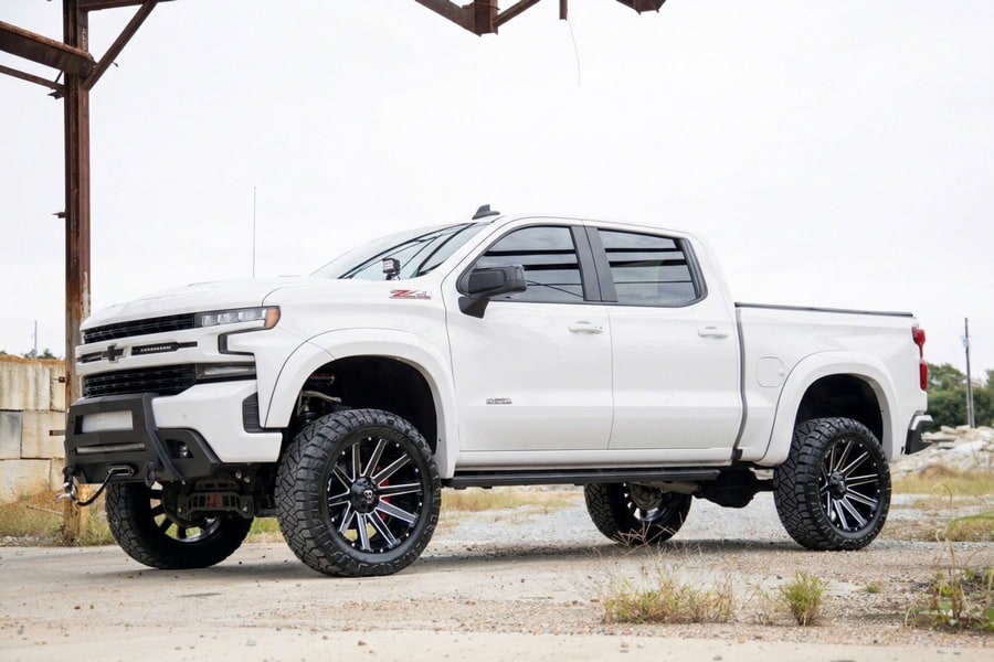 Расширители колёсных арок SF1, цвет GAZ Summit White, Chevrolet Silverado 1500 (2019–2026), Rough Country — фото 5