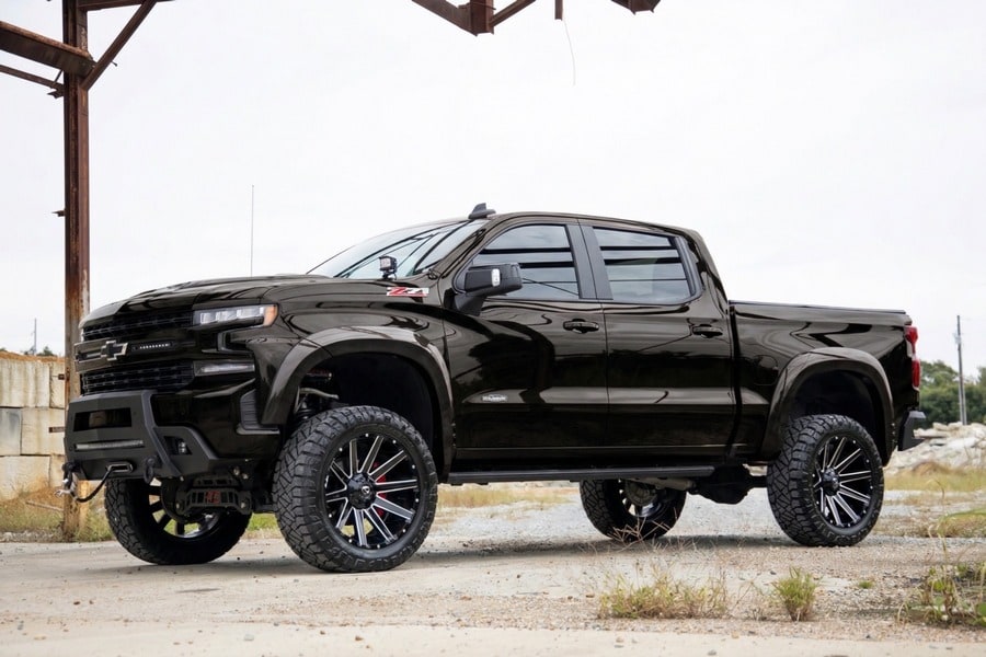 Расширители колёсных арок SF1, цвет GBA Black, Chevrolet Silverado 1500 (2019–2026), Rough Country — фото 5